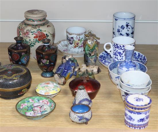 A Chinese enamel box, etc.